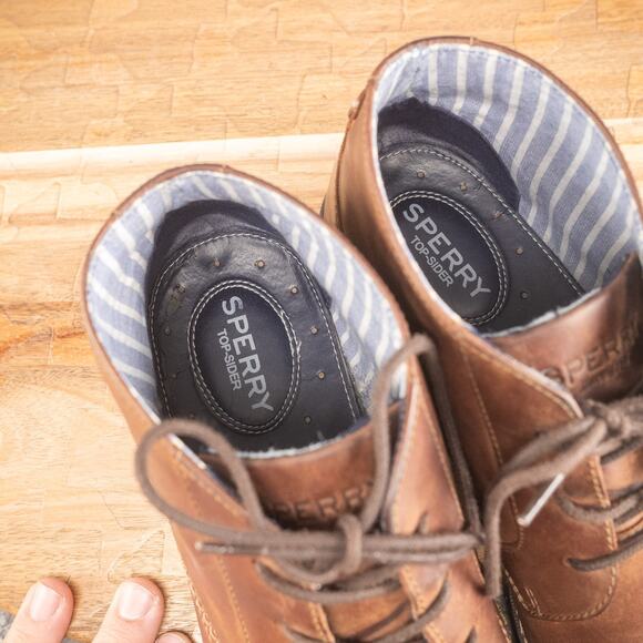 Sperry Newman Chukka Water-resistant Leather Boots Tan Brown 9 M Top Sider - Picture 6 of 9